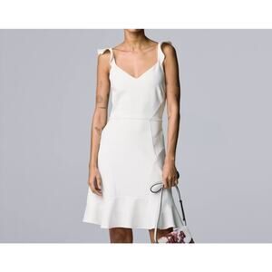 Simply Vera Vera Wang Women's Flutter-Sleeve White Cocktail Dress Size XL